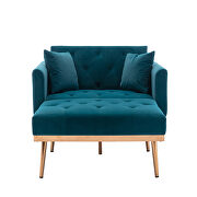 Blue velvet chaise lounge chair /accent chair