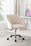 Beige velvet fabric modern leisure office chair main photo