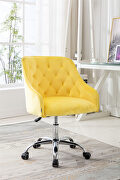 Yellow velvet fabric modern leisure office chair main photo