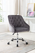 Dark gray velvet fabric modern leisure office chair main photo