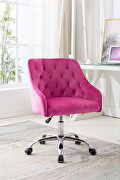 Red velvet fabric modern leisure office chair main photo