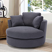 Gray linen modern leisure accent barrel chair