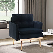 Black velvet chaise lounge chair /accent chair main photo