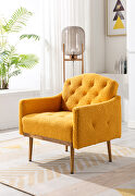 Mustard teddy fabric accent chair with rose golden feet main photo