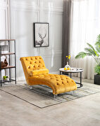 Mustard velvet leisure concubine sofa with acrylic feet main photo