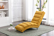 Mustard linen modern chaise lounge chair main photo