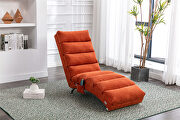 RG891 (Orange) Orange linen modern chaise lounge chair