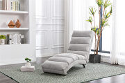 Light gray linen modern chaise lounge chair main photo