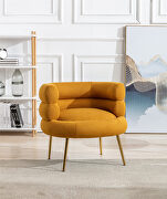 W693 (Mustard) Mustard fabric accent leisure chair with golden feet
