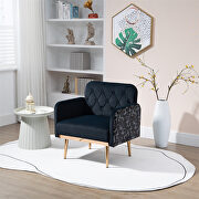 GY896 (Black) Black velvet fabric upholstery chaise lounge chair