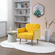 Yellow velvet fabric upholstery chaise lounge chair main photo