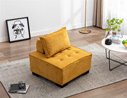 W898 (Yellow) Yellow high-quality fabric curved edges ottoman