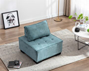 W898 (Teal) Teal high-quality fabric curved edges ottoman