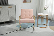 Pink fabric accent leisure rocking chair with stainless steel feet main photo
