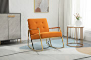 Orange fabric accent leisure rocking chair with stainless steel feet main photo