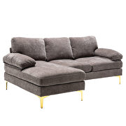 Chenille fabric sectional accent sofa in gray main photo