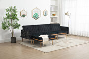 HM922 (Black) Black velvet accent sectional sofa with reversible chaise