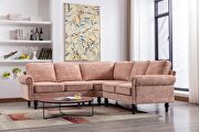 Pink fabric accent sectional sofa main photo