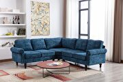 EM938 (Navy) Navy fabric accent sectional sofa