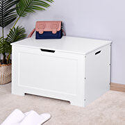ZH2005 White lift top entryway storage cabinet with 2 safety hinge wooden toy box