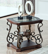 Glass table top/ powder coat finish metal legs end table main photo