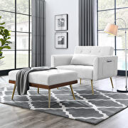 White recline sofa chair with ottoman main photo