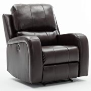 Comfortable brown air leather power recliner with usb charging port