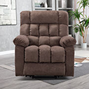 Brown chenille electric lift recliner with heat therapy and massage main photo