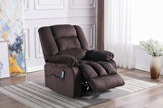 W060 Massage recliner chair with heat and vibration, coffee soft fabric lounge chair
