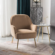 W153 (Coffee) Modern soft velvet material coffee ergonomics accent chair