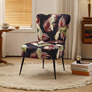 Tufted back fabric farmhouse slipper chair in flower main photo