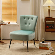 Velvet fabric accent slipper chair in light blue main photo