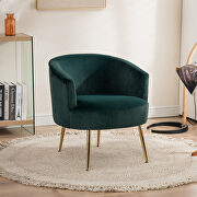 Dark green velvet accent chair with gold metal legs main photo