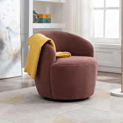 EL012 (Dark Red) Teddy fabric swivel accent armchair in dark red