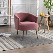 CY008 (Pink) Pink velvet accent chair with gold metal legs