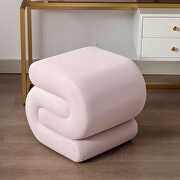 DK017 (Pink) S-shape velvet fabric ottoman in llight pink
