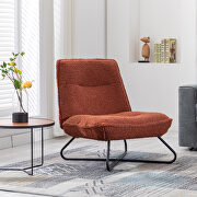 Modern teddy fabric accent armless chair in brown main photo