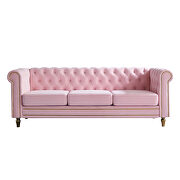 Chesterfield style pink velvet tufted sofa main photo