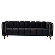 Black velvet fabric tufted low-profile modern sofa main photo