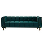 Amy (Green) Green velvet fabric tufted low-profile modern sofa