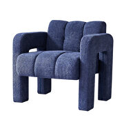 Zoye (Navy) Boucle polyester navy fabric plush accent chair