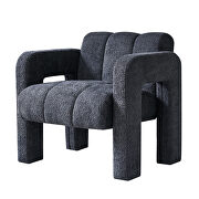 Zoye (Dark Gray) Boucle polyester dark gray fabric plush accent chair