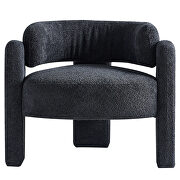 Boucle upholstery accent chair in dark gray fabric main photo