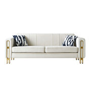 Foam & velvet beige glam style low-profile sofa main photo