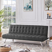 Upholstered convertible folding sleeper recliner for living room