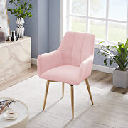 XK003 (Pink) Pink velvet swivel base dining chair, set of 2