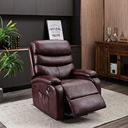 Red pu leatherand power lift recliner chair with heat and vibration sofa back main photo