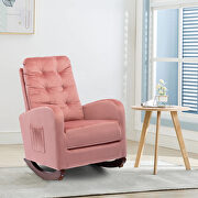 Pink velvet upholstered rocking chair main photo