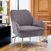 Modern gray soft velvet material accent chair main photo