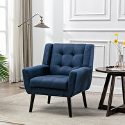 Modern blue soft velvet material ergonomics accent chair main photo